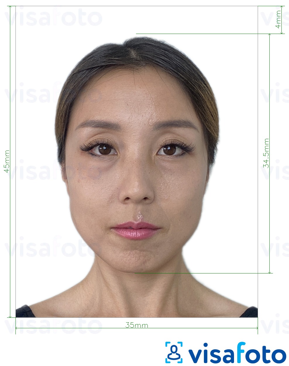 Esempio di foto per Carta d'identità residente di Macao (BIR) 45x35 mm con specifiche delle dimensioni esatte