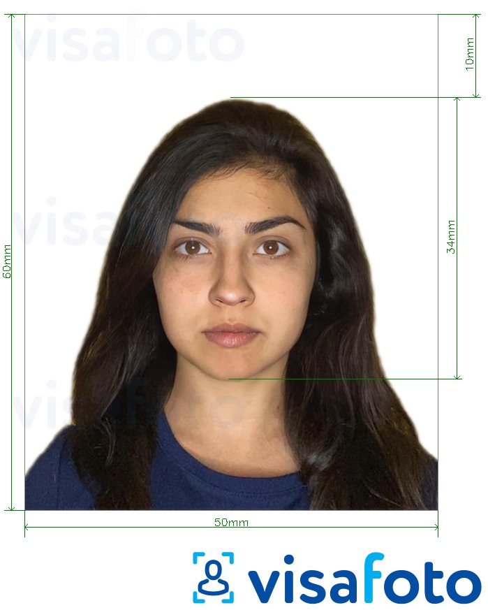 Esempio di foto per Carta d'identità Turchia 5x6 cm con specifiche delle dimensioni esatte