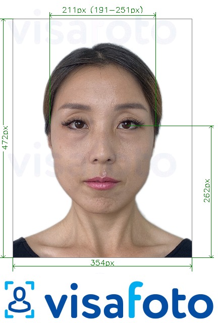 Esempio di foto per Passaporto cinese online 354x472 pixel vecchio formato con specifiche delle dimensioni esatte