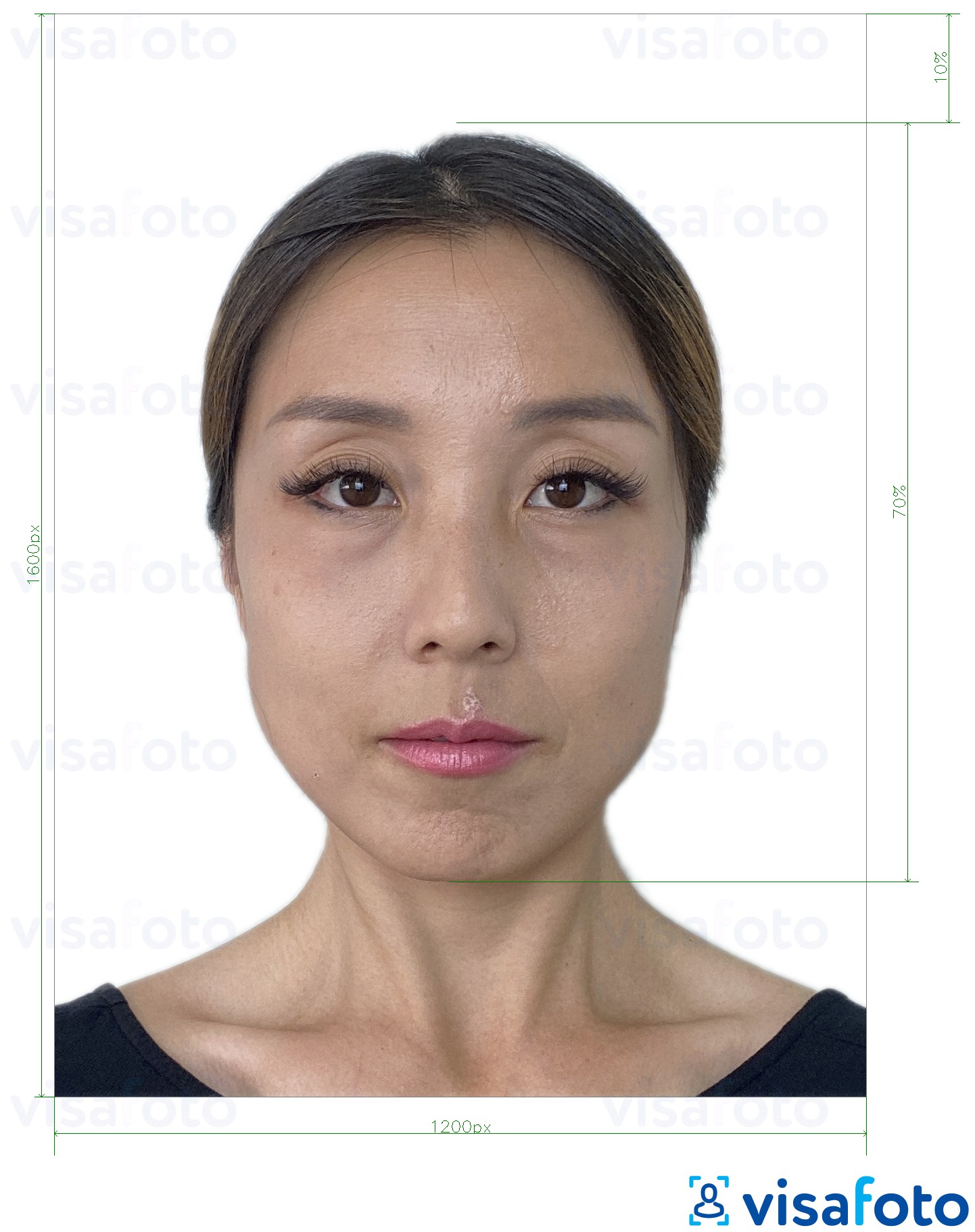 Esempio di foto per E-passport online di Hong Kong 1200x1600 pixel con specifiche delle dimensioni esatte