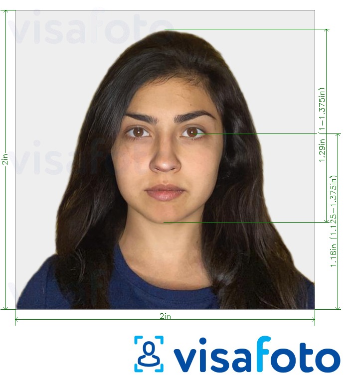 Esempio di foto per India Passaporto per BLS USA Applicazione (2x2