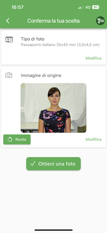 App 7ID: modifica lo sfondo e le dimensioni della tua fototessera